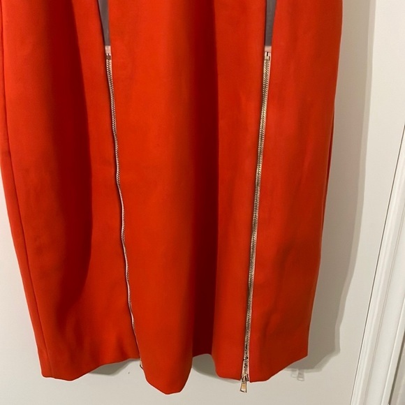 Three Floor Sexy Wool Blend Bodycon Sheer Panel Midi Dress Size 10 - Picture 7 of 11